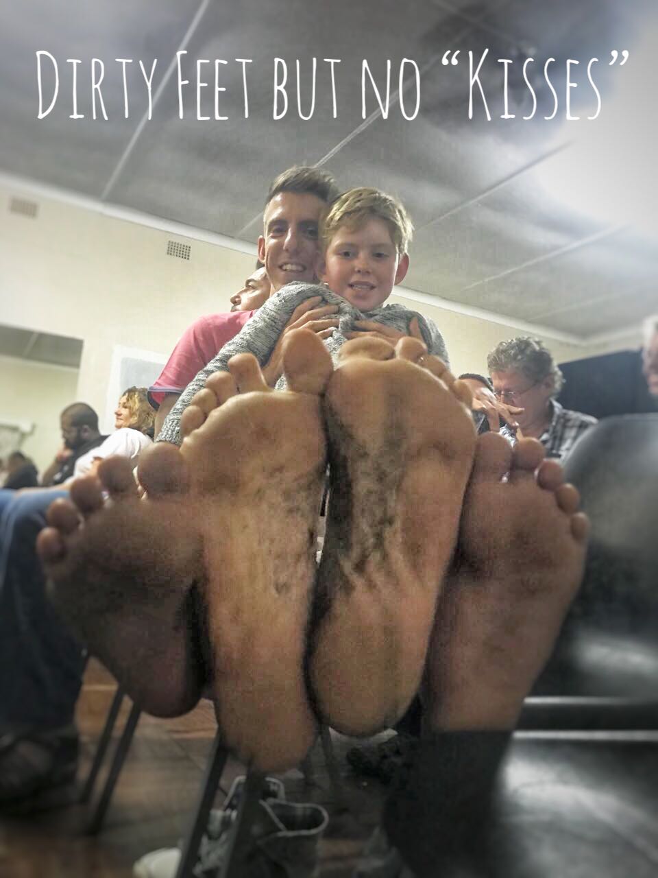 Dirty feet, but no "kisses"