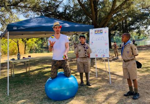 Scouts learn to juggle